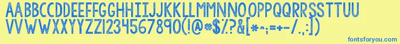 Kgallofme Font – Blue Fonts on Yellow Background