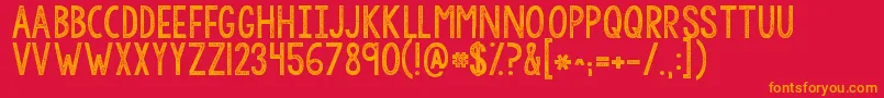 Kgallofme Font – Orange Fonts on Red Background