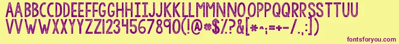 Kgallofme Font – Purple Fonts on Yellow Background