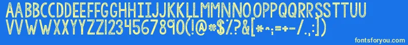 Kgallofme Font – Yellow Fonts on Blue Background