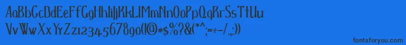 D spenser Font – Black Fonts on Blue Background