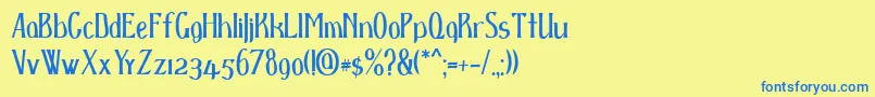 D spenser Font – Blue Fonts on Yellow Background