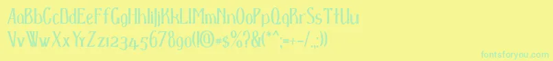 D spenser Font – Green Fonts on Yellow Background