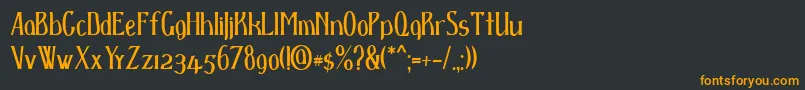 フォントD spenser – 黒い背景にオレンジの文字