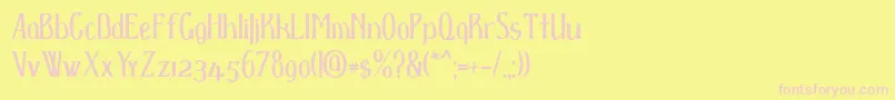 D spenser Font – Pink Fonts on Yellow Background