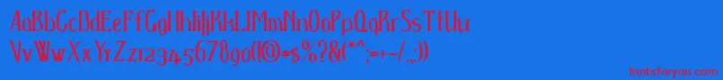 D spenser Font – Red Fonts on Blue Background