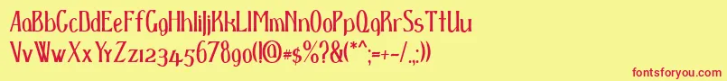D spenser Font – Red Fonts on Yellow Background