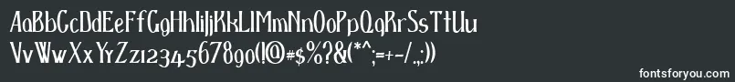 D spenser-fontti – valkoiset fontit mustalla taustalla