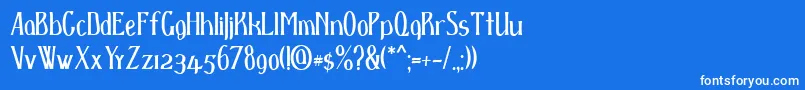 D spenser Font – White Fonts on Blue Background
