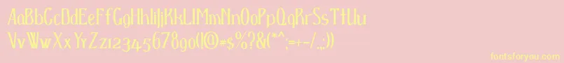 D spenser Font – Yellow Fonts on Pink Background