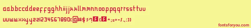 Weitere Informationen zur Modulare1-Schriftart Modulare1-Schriftart – Rote Schriften auf gelbem Hintergrund