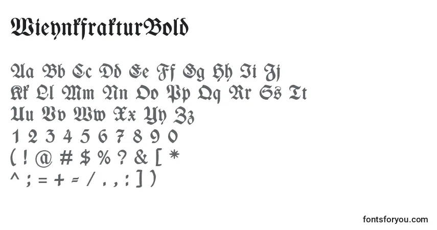 A fonte WieynkfrakturBold – alfabeto, números, caracteres especiais