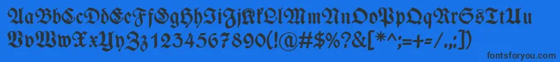 フォントWieynkfrakturBold – 黒い文字の青い背景