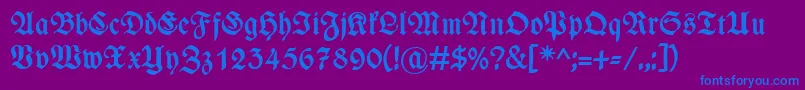 WieynkfrakturBold-Schriftart – Blaue Schriften auf violettem Hintergrund