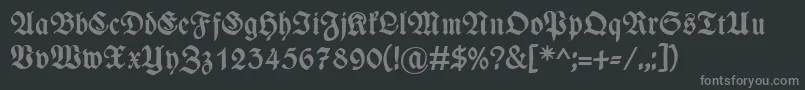 WieynkfrakturBold-fontti – harmaat kirjasimet mustalla taustalla