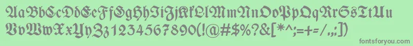 WieynkfrakturBold Font – Gray Fonts on Green Background