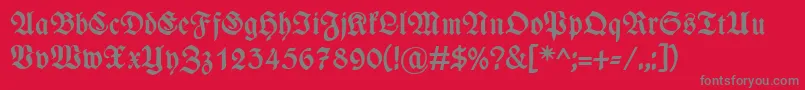 WieynkfrakturBold-Schriftart – Graue Schriften auf rotem Hintergrund