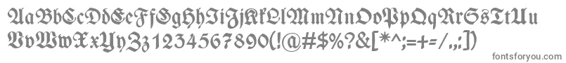 WieynkfrakturBold-fontti – harmaat kirjasimet valkoisella taustalla