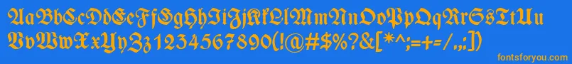 WieynkfrakturBold Font – Orange Fonts on Blue Background