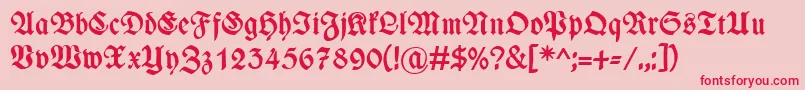 WieynkfrakturBold Font – Red Fonts on Pink Background