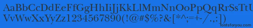 Шрифт Newbaskervillectt – чёрные шрифты на синем фоне