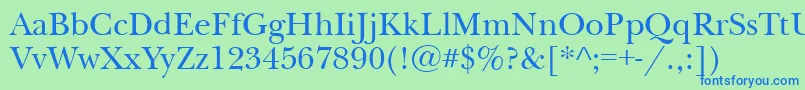 Newbaskervillectt Font – Blue Fonts on Green Background