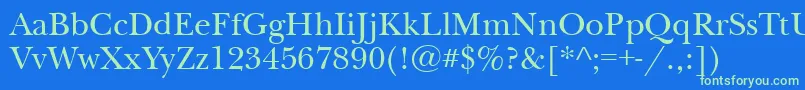Newbaskervillectt Font – Green Fonts on Blue Background
