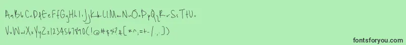 フォントBmdUnrulyness – 緑の背景に黒い文字