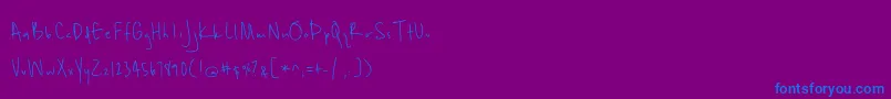 BmdUnrulyness Font – Blue Fonts on Purple Background