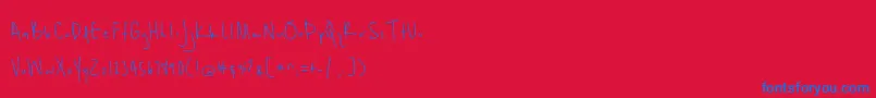 Więcej informacji o czcionce BmdUnrulyness Czcionka BmdUnrulyness – niebieskie czcionki na czerwonym tle
