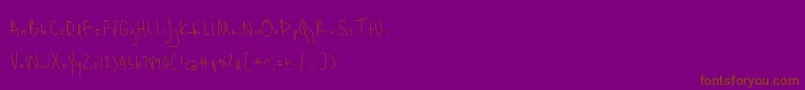 BmdUnrulyness-Schriftart – Braune Schriften auf violettem Hintergrund