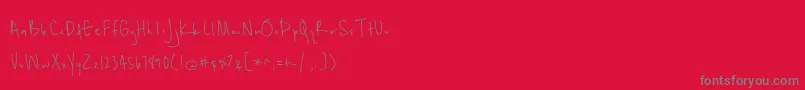 BmdUnrulyness Font – Gray Fonts on Red Background