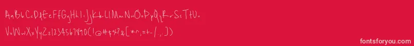 BmdUnrulyness Font – Pink Fonts on Red Background