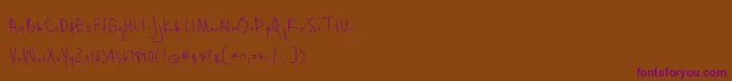 BmdUnrulyness Font – Purple Fonts on Brown Background