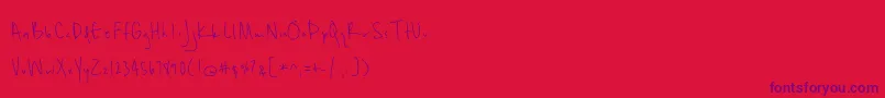 BmdUnrulyness Font – Purple Fonts on Red Background
