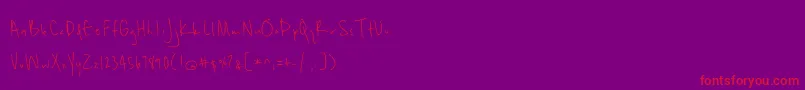 BmdUnrulyness Font – Red Fonts on Purple Background