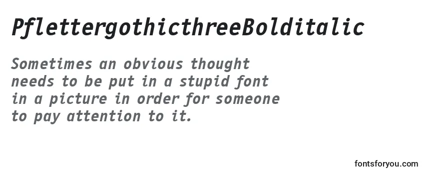 フォントPflettergothicthreeBolditalic