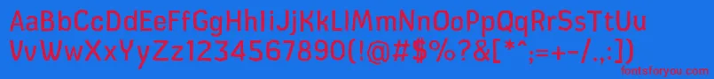 CardboardcatRegular Font – Red Fonts on Blue Background