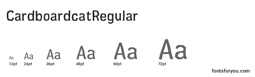 CardboardcatRegular Font Sizes