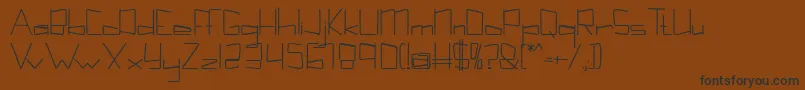 Weitere Informationen zur Kuppelcondenseboldkuppel-Schriftart Kuppelcondenseboldkuppel-Schriftart – Schwarze Schriften auf braunem Hintergrund