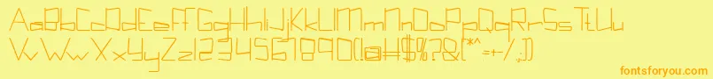Kuppelcondenseboldkuppel Font – Orange Fonts on Yellow Background