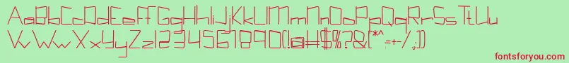 Kuppelcondenseboldkuppel Font – Red Fonts on Green Background