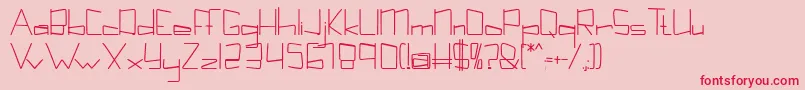 フォントKuppelcondenseboldkuppel – ピンクの背景に赤い文字