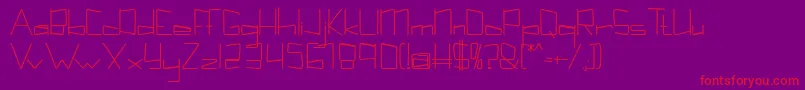 フォントKuppelcondenseboldkuppel – 紫の背景に赤い文字
