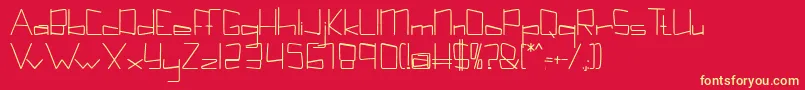 Kuppelcondenseboldkuppel Font – Yellow Fonts on Red Background