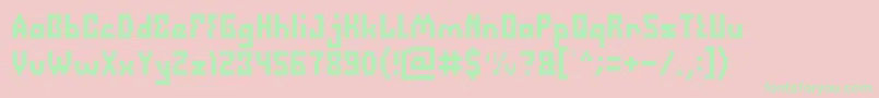 Defragmented Font – Green Fonts on Pink Background