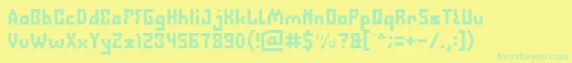 fuente Defragmented – Fuentes Verdes Sobre Fondo Amarillo