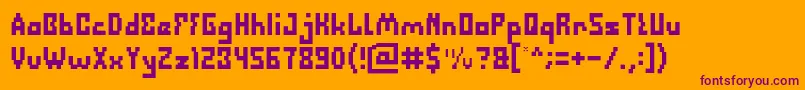 Defragmented Font – Purple Fonts on Orange Background