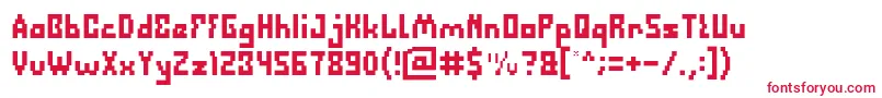 Defragmented Font – Red Fonts on White Background