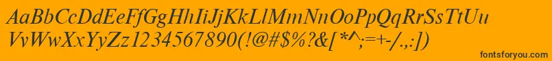 NimbusromdgrItalic Font – Black Fonts on Orange Background
